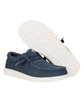 MOCASSINO UOMO " WALLY STRETCH SOX " - NAVY HD.41898 410 HEY DUDE 