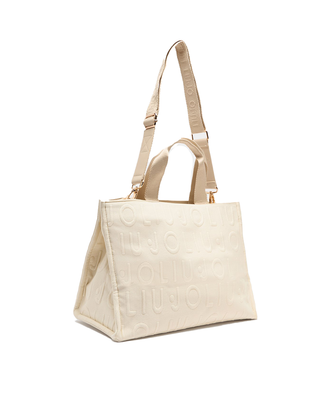 BORSA IN MAGLIA CON LOGO  - PANNA 2A6026T0300 X0757 LIU JO 