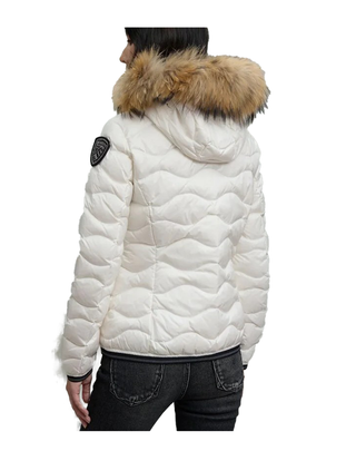 PIUMINO DONNA " ALDIE " CON BORDO IN PELLICCIA - BIANCO OTTICO 25WBLDC03096 100BI BLAUER 