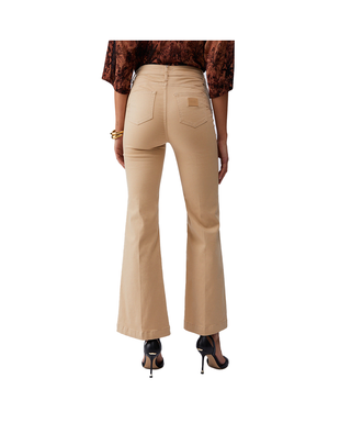 PANTALONE A ZAMPA CON BOTTONI LOGATI - BEIGE WA6403T367A 41208 LIU JO 