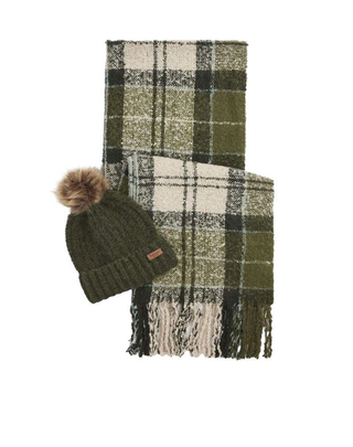 SET REGALO DONNA "SALTBURN" CAPPELLO E SCIARPA - VERDE LGS0077 GN51 BARBOUR 