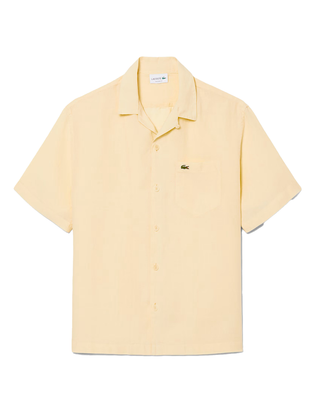 CAMICIA MANICA CORTA IN LINO RELAXED FIT - BEIGE CH2339 056 LACOSTE 