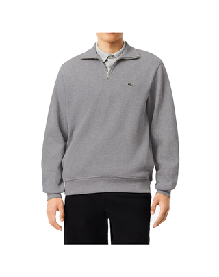 FELPA INTERLOCK A COLLO ALTO CON ZIP - GRIGIO SH1927 CCA LACOSTE 