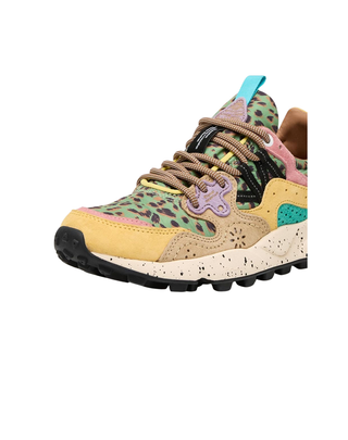 SNEAKERS DONNA  " YAMANO 3 LEOPARD " - GIALLO/VERDE