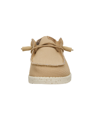 MOCASSINO UOMO " WALLY SPORT MESH" - TAN/WHITE HD.40403 25W HEY DUDE 