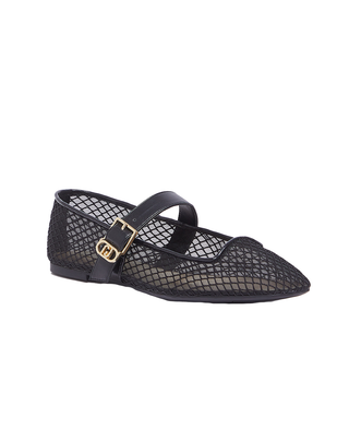 BALLERINA IN RETE CON CINTURINO - NERO SA6147TX 22222 LIU JO SHOES 