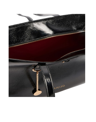 BORSA SHOPPER IN SIMILPELLE EFFETTO LUCIDO - NERO AF5024E0452 22222 LIU JO 