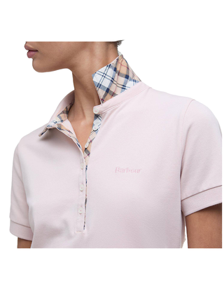 POLO DONNA " PORTSDOWN " CON MOTIVO CHECK - ROSA CIPRIA LML0634 PI38 BARBOUR 