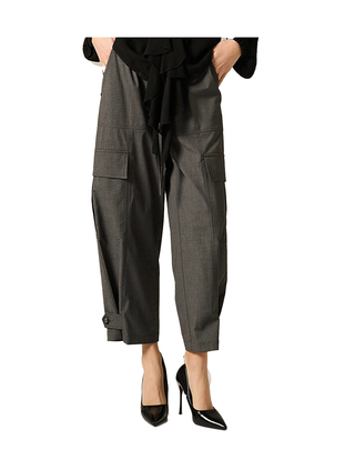 PANTALONE DONNA CARGO IN TESSUTO FLUIDO GRIGIO P173PU MA006 MANILA GRACE 
