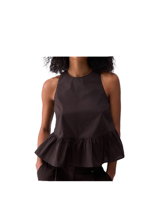 TOP DONNA IN POPELINE - MARRONE WA6365T4853 91109 LIU JO 