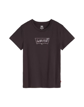 T-SHIRT DONNA " THE PERFECT " CON STRASS - NERO 17369-3272 ANTRACITE LEVI'S 