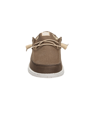 MOCASSINO UOMO WALLY STRETCH CANVAS - TEAK BROWN HD.40700 2LN HEY DUDE 