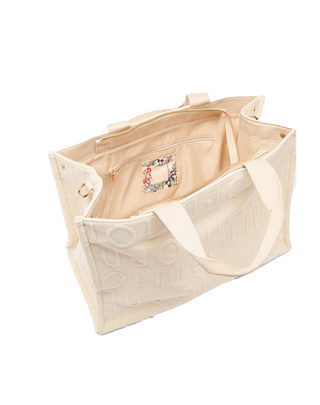 BORSA IN MAGLIA CON LOGO  - PANNA 2A6026T0300 X0757 LIU JO 