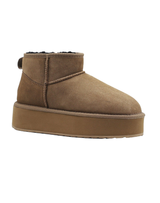 STIVALETTO DONNA STINGER MICRO FLATFORM - BEIGE/NERO W13082 CORIANDER EMU 