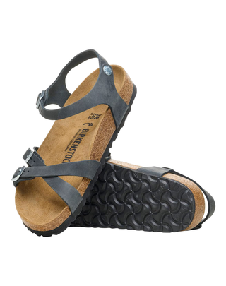 SANDALO DONNA KUMBA IN PELLE OLIATA - BLACK 1021487-S BLACK BIRKENSTOCK 