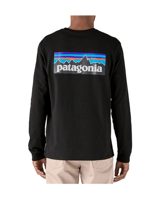 T-SHIRT UOMO MANICA LUNGA CON STAMPA POSTERIORE - NERO 38518 BLK PATAGONIA 