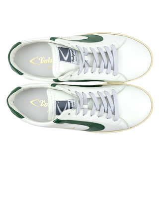 SNEAKERS UOMO IN NAPPA "TOURNAMENT" BIANCO/VERDE VT1246M BIANCO EVERGREEN VALSPORT 