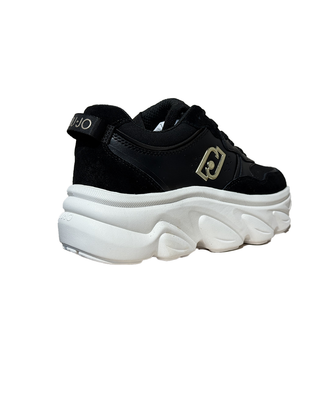 SNEAKERS DONNA CON PLATFORM IN PELLE E SUEDE - NERO BF5061 22222 LIU JO SHOES 