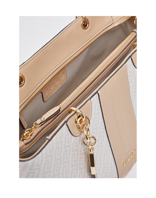 BORSA IN ECO PELLE CON DOPPIO MANICO - BIANCO BEIGE AA6104E1118 C3920 LIU JO 