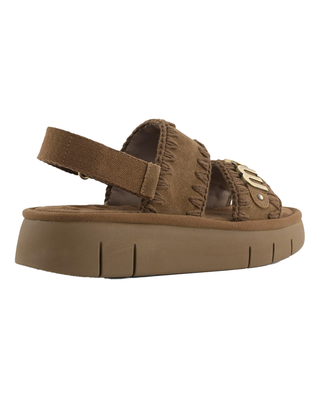 SANDALO IN PELLE SCAMOSCIATA MONOCROM - NUT BROWN 531001A NUTBR MOU 