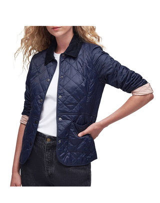 GIACCA DONNA TRAPUNTATA DEVERON - NAVY PALE PINK LQU1012 NY71 BARBOUR 