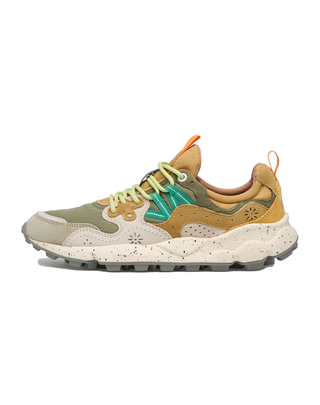 SNEAKERS UOMO YAMANO 3 - VERDE MARRONE 001-2017818-01 3B46 FLOWER MOUNTAIN 