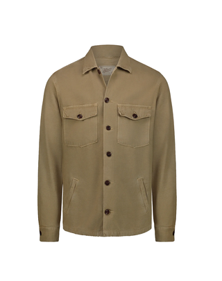 GIACCA CAMICIA " ACADIAN " IN MISTO COTONE LINO - MOCHA ACADIA M BL'KER 