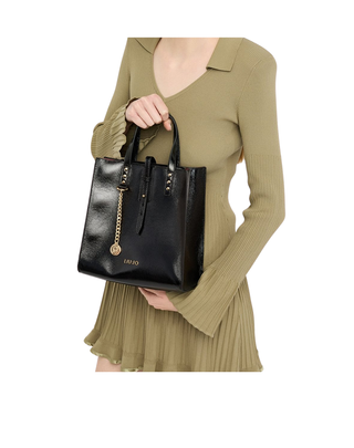 BORSA IN SIMIL PELLE EFFETTO GLOSSY - NERO AF5026E0452 22222 LIU JO 