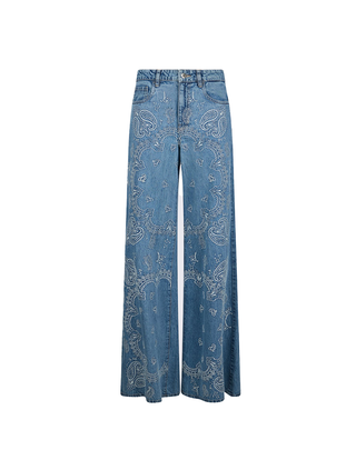 JEANS DA DONNA FLARE CON RICAMI SUL DAVANTI UA6147D0313 79016 LIU JO 