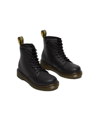 STIVALETTI STRINGATI JUNIOR " 1460 SOFT " IN PELLE NERO 15382001 BLACK DR.MARTENS 