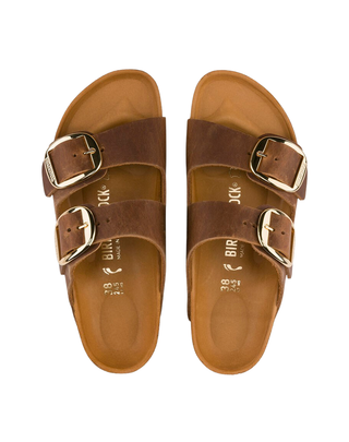 SANDALO PIANTA STRETTA "ARIZONA BIG BUCKLE" PELLE OLIATA - COGNAC 1011073 COGNAC BIRKENSTOCK 