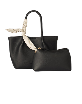 MINI SHOPPER IN SIMIL PELLE CON FOULARD - NERO B801EU MA001 MANILA GRACE 