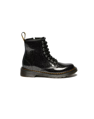 STIVALI JUNIOR " 1460 " IN PELLE LUCIDA GLITTERATA NERA 41436001 BLACK SILVER DR.MARTENS 