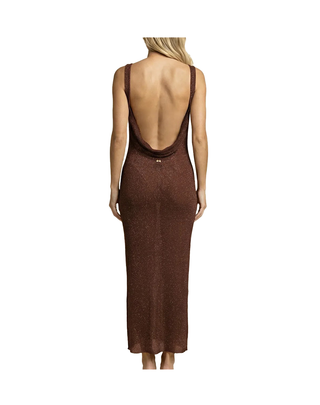 VESTITO LUNGO IN LUREX - MARRONE SW1150 BN F**K 