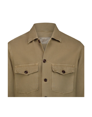 GIACCA CAMICIA " ACADIAN " IN MISTO COTONE LINO - MOCHA ACADIA M BL'KER 