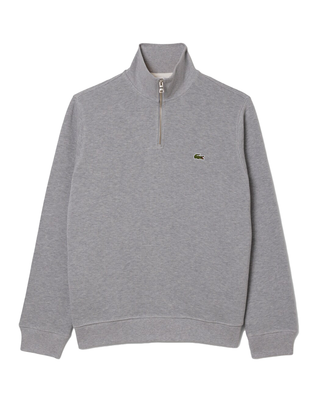 FELPA INTERLOCK A COLLO ALTO CON ZIP - GRIGIO SH1927 CCA LACOSTE 