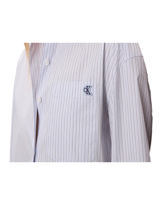 CAMICIA DA DONNA CROPPED A RIGHE - CELESTE LV047F105G C1O CALVIN KLEIN 