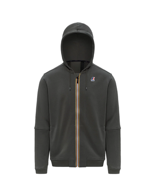 FELPA UNISEX CON CAPPUCCIO " PROSPER POLY COTTON " - GREEN BLACKISH K1126HW WMR K-WAY 