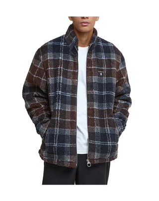GIACCA UOMO IN SHERPA TARTAN- MARRONE/BLU MFL0187 TN38 BARBOUR 