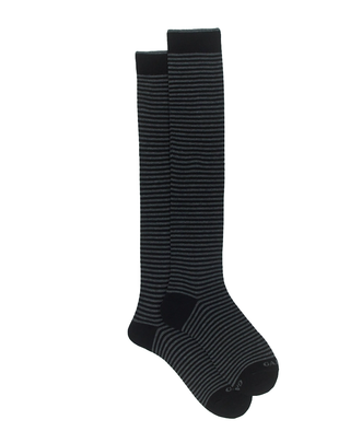 CALZE LUNGHE UOMO RIGHE WINDSOR - GRIGIO NERO AP102901 12164 GALLO 
