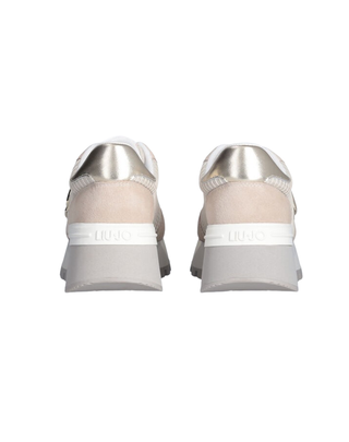 SNEAKERS DONNA CON PLATFORM IN SUEDE E MESH - BEIGE
