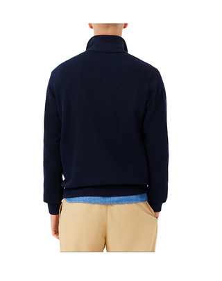 FELPA INTERLOCK A COLLO ALTO CON ZIP - BLU SH1927 166 LACOSTE 