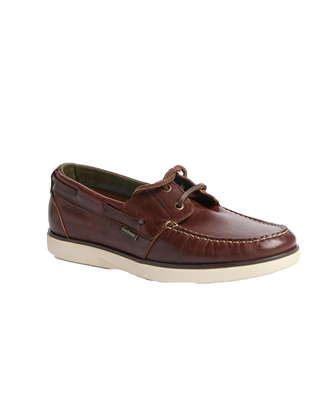 SCARPE DA BARCA UOMO IN PELLE " ROTHLEY " - DARK BROWN MFO0835 BR77 BARBOUR 