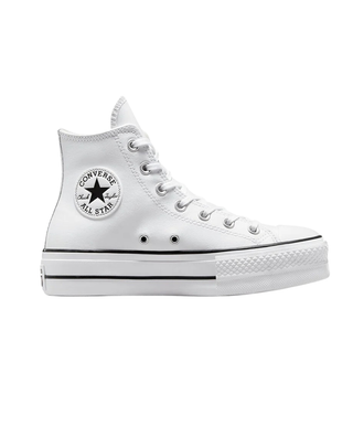 SNEAKERS DONNA " CHUCK TAYLOR PLATFORM LEATHER " BIANCA 561676C WHITE CONVERSE 