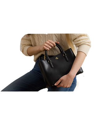 BORSA DONNA MARCY IN VERA PELLE - NERA 431876725 004 RALPH LAUREN 