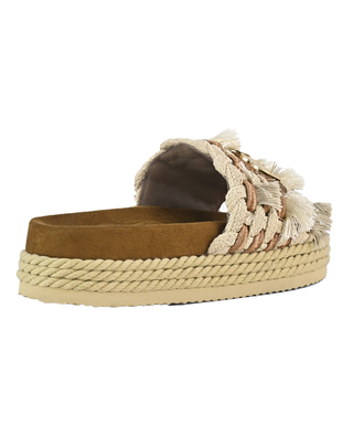 SANDALO A FASCIA CON FRANGE - BEIGE 451008K BEI MOU 
