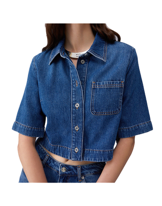 CAMICIA DONNA CROP IN DENIM UA6337D0319 79010 LIU JO 