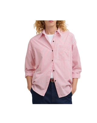 CAMICIA DONNA OVER MOTIVO A RIGHE - ROSSO LSH1740 RE16 BARBOUR 