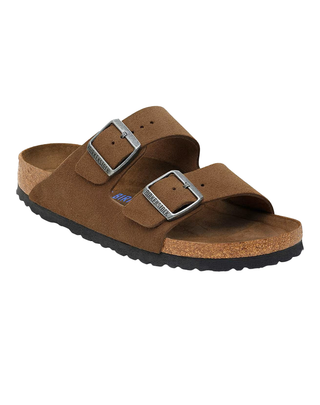SANDALO ARIZONA IN PELLE SCAMOSCIATA CON PLANTARE MORBIDO - DARK TEA 1030865-S DARK TEA BIRKENSTOCK 