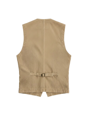 GILET UOMO " WORK VEST LINEN " - SAND WORK VEST LINEN ST MICHEL S Chesapeake's 